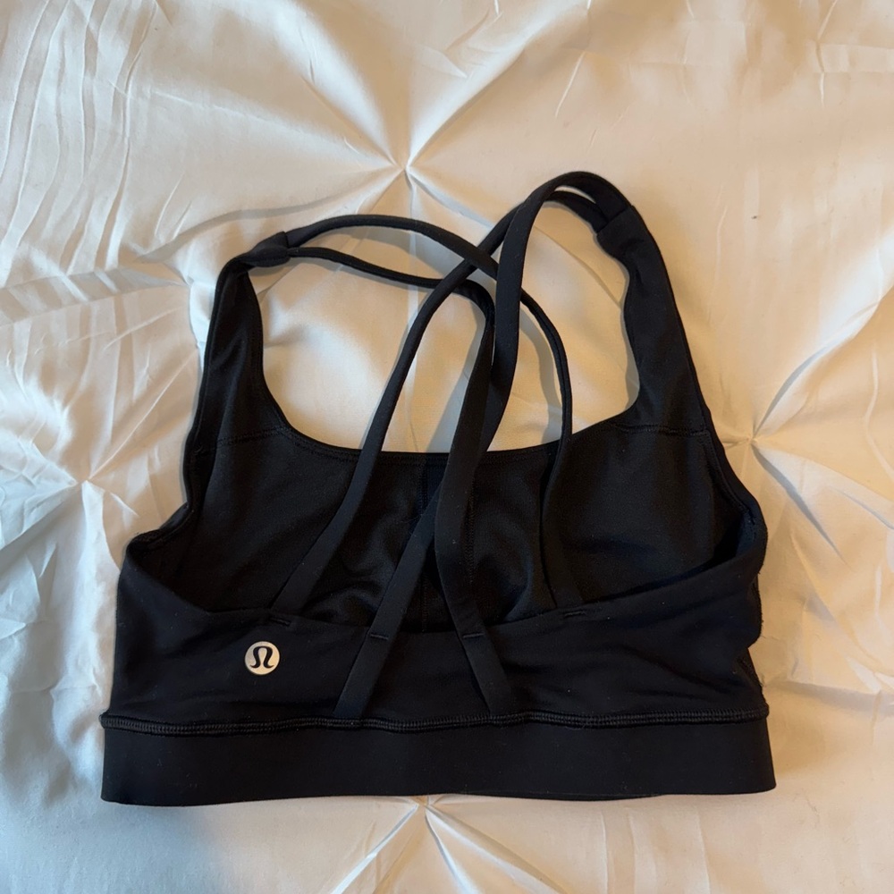 Lululemon Black Strappy Sports Bra Medium Support